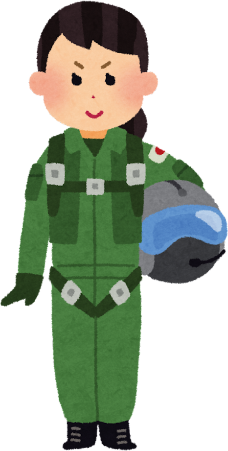 Illustration of a Female Air Self-Defense Force Pilot with Helmet